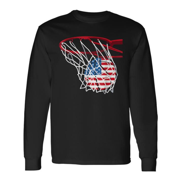 Basketball 4Th Of July American Flag Patriotic Boys Usa Long Sleeve T-Shirt T-Shirt Gifts ideas
