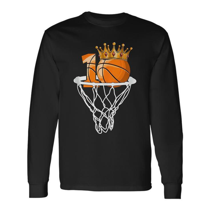 Basketball Happy 10Th Birthday Boy Bball 10 Years Old Basketball Long Sleeve T-Shirt T-Shirt Gifts ideas