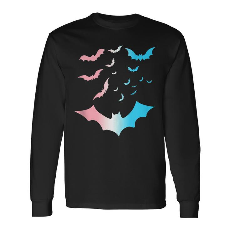 Bats Spooky Goth Trans Pride Subtle Transgender Lgbtq Lgbt Long Sleeve T-Shirt T-Shirt