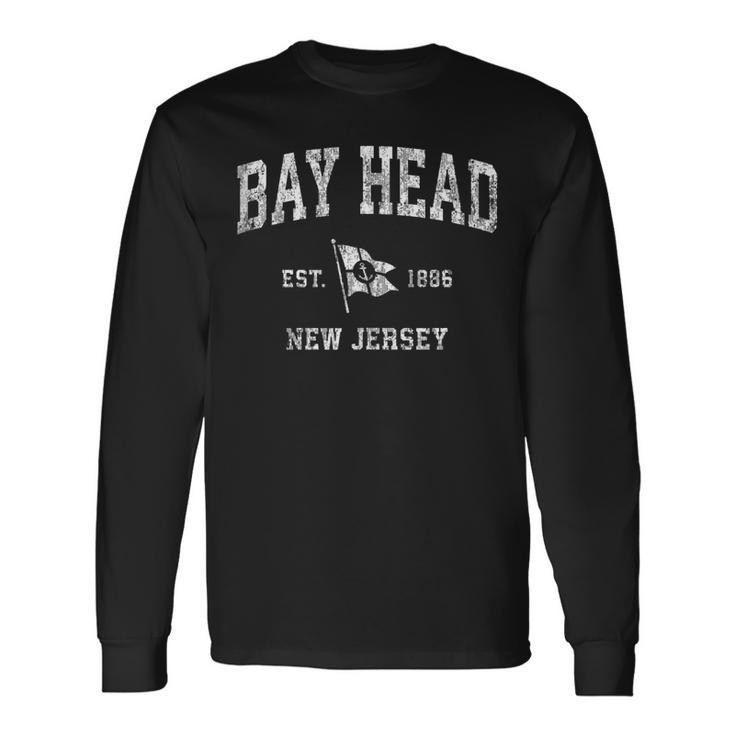 Bay Head Nj Vintage Nautical Boat Anchor Flag Sports Long Sleeve T-Shirt T-Shirt