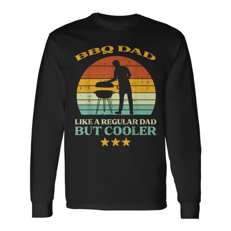 Bbq Dad Cooler Retro Barbecue Grill Fathers Day Daddy Papa Long Sleeve T-Shirt Gifts ideas
