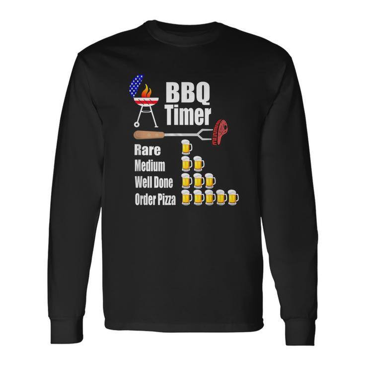 Bbq Timer Barbecue Grill Grilling Long Sleeve T-Shirt