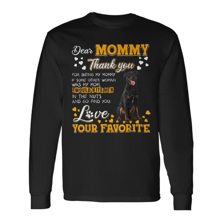 Beauceron Dear Mommy Thank You For Being My Mommy Long Sleeve T-Shirt