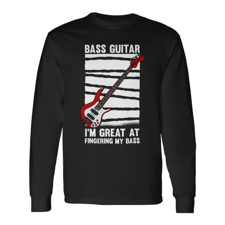 Beer Bass Guitar Player Graphic And Beer Guitarist Long Sleeve T-Shirt