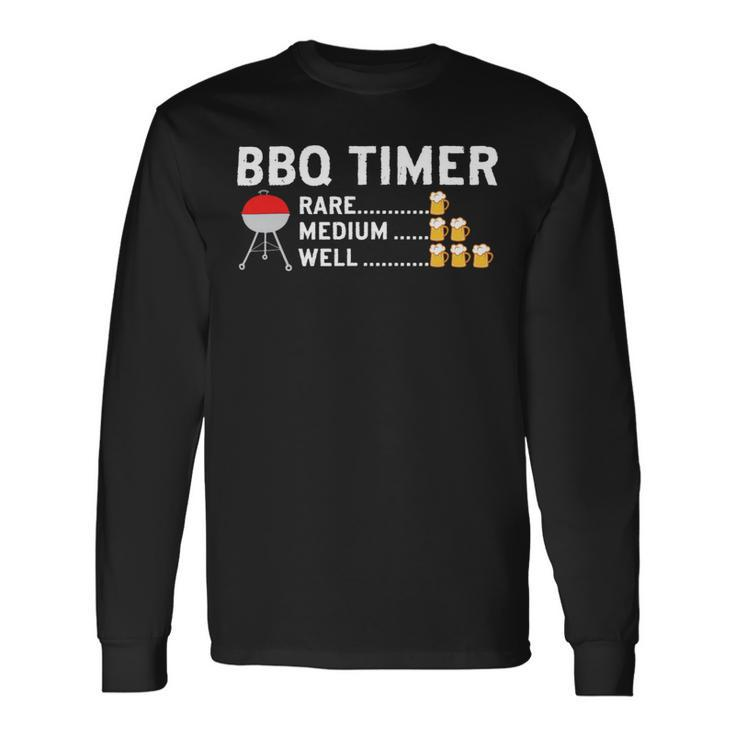 Beer Bbq Timer Barbecue Beer Drinking Grill Grilling Long Sleeve T-Shirt