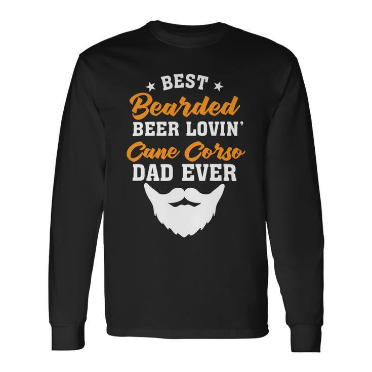Beer Best Bearded Beer Lovin Pomeranian Dad Dog Lover Long Sleeve T-Shirt