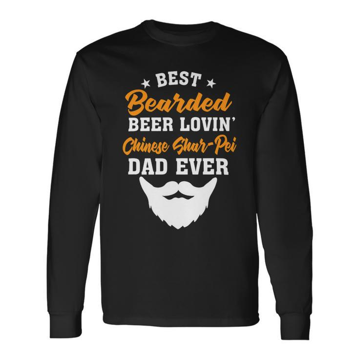 Beer Best Bearded Beer Lovin Scottish Terrier Dad Long Sleeve T-Shirt