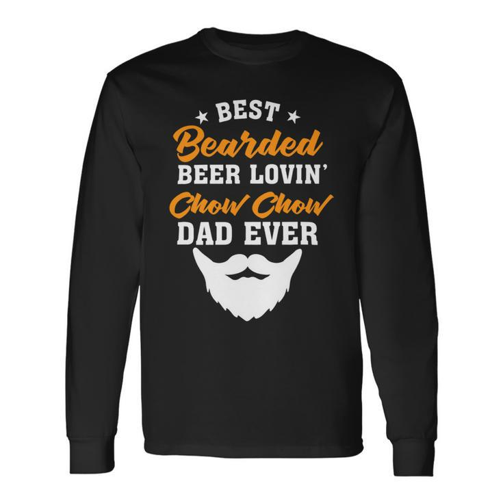 Beer Best Bearded Beer Lovin Shiba Inu Dad Dog Lover Humor Long Sleeve T-Shirt