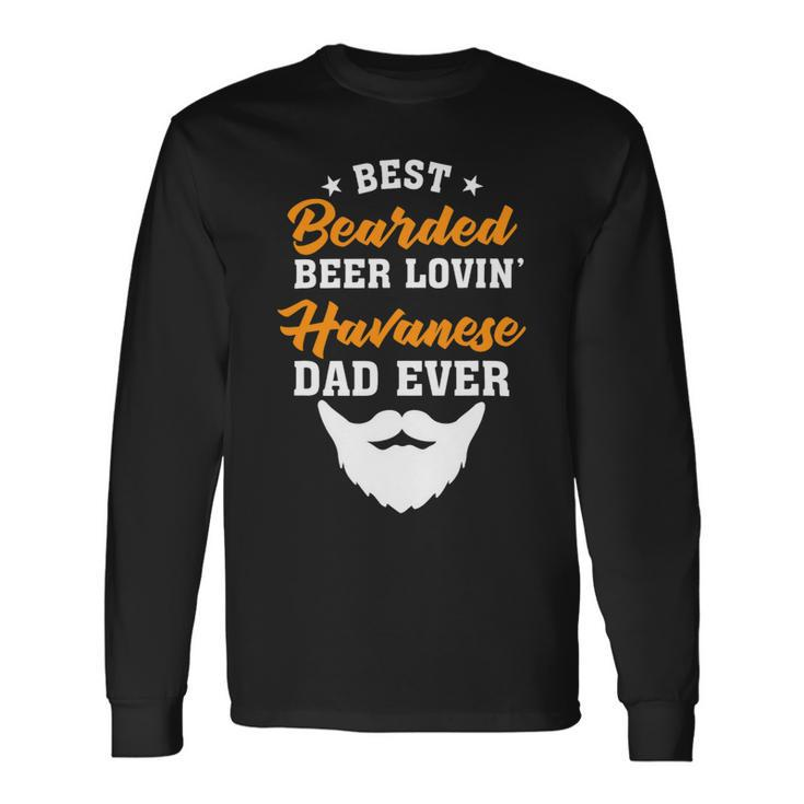 Beer Best Bearded Beer Lovin Shih Tzu Dad Dog Lover Humor Long Sleeve T-Shirt