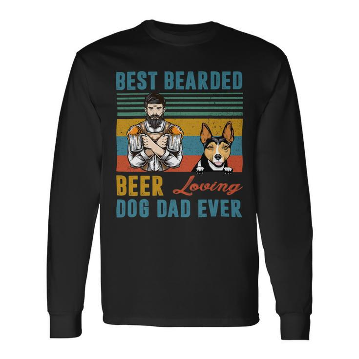 Beer Best Bearded Beer Loving Dog Dad Rat Terrier Personalized Long Sleeve T-Shirt