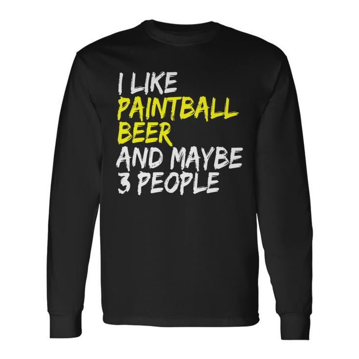 Beer Bier Trinker Markierer I Like Paintball Beer Paintball Long Sleeve T-Shirt Gifts ideas