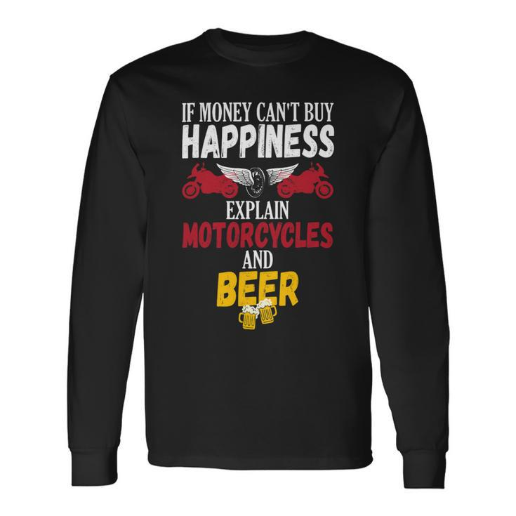 Beer Beer Drinker Motorcycle Biker Long Sleeve T-Shirt
