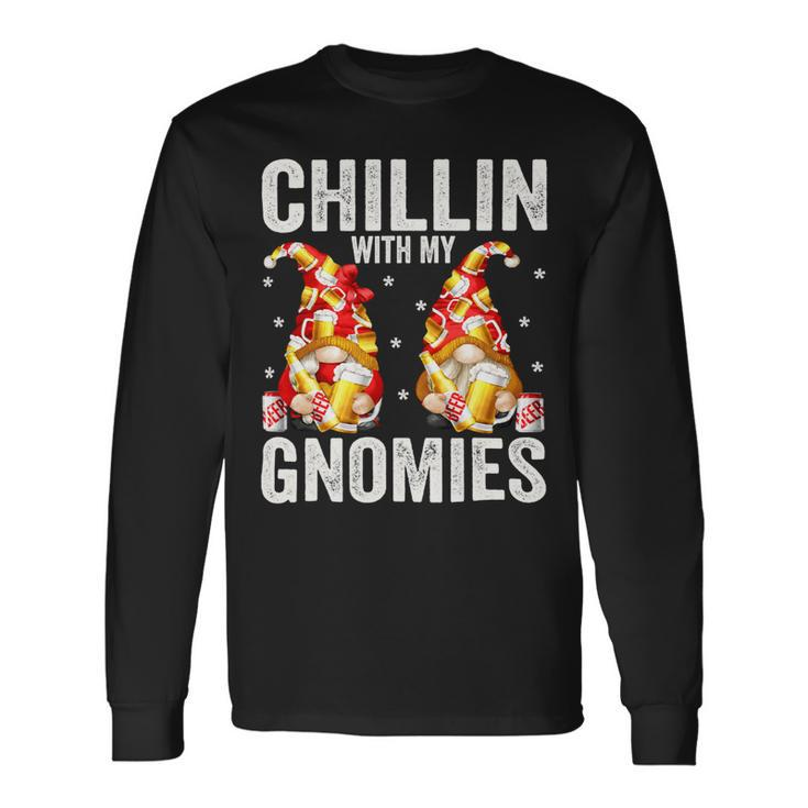 Beer Beer Drinking Gnomes For Men Chillin With My Gnomies33 Long Sleeve T-Shirt