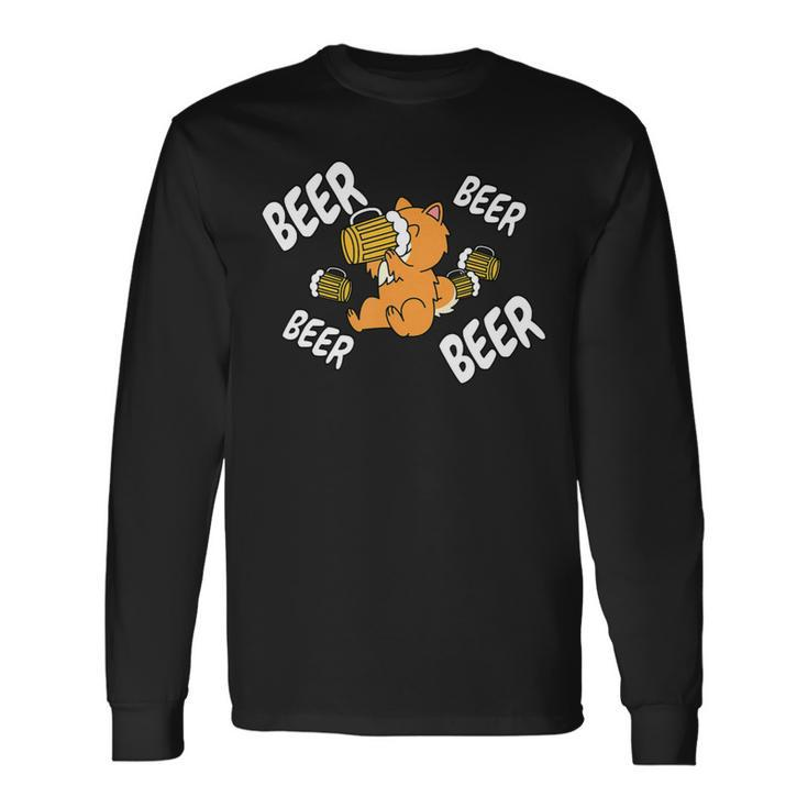 Beer Pomeranian Dog Long Sleeve T-Shirt