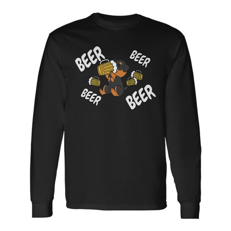 Beer Rottweiler Dog Long Sleeve T-Shirt