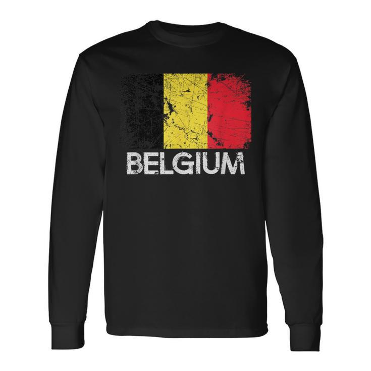 Belgian Flag Vintage Made In Belgium Long Sleeve T-Shirt