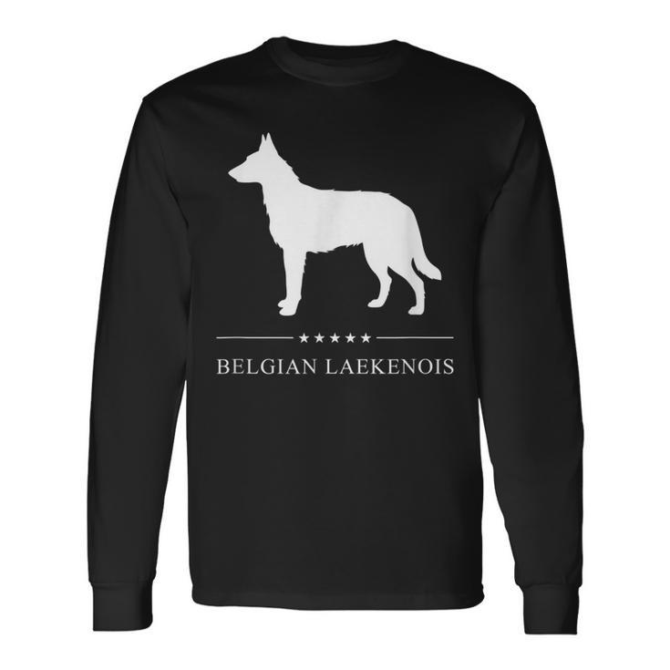 Belgian Laekenois Dog White Silhouette Long Sleeve T-Shirt