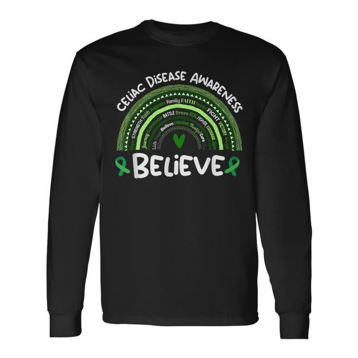 Believe Celiac Disease Awareness Month Celiac Disease Long Sleeve T-Shirt Gifts ideas