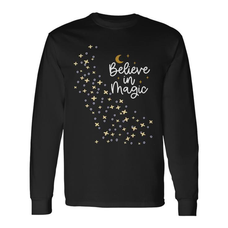 Believe In Magic With Moon And A River Of Stars Long Sleeve T-Shirt Gifts ideas