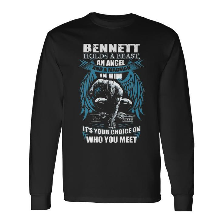 Bennett Name Bennett And A Mad Man In Him V2 Long Sleeve T-Shirt