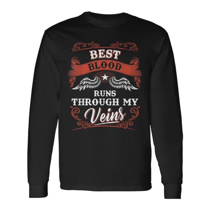 Best Blood Runs Through My Veins Family Christmas Long Sleeve T-Shirt Gifts ideas