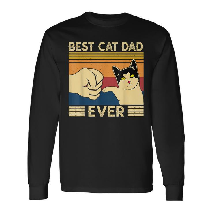 Best Cat Dad Ever Vintage Cat Daddy Father Day Long Sleeve T-Shirt T-Shirt Gifts ideas