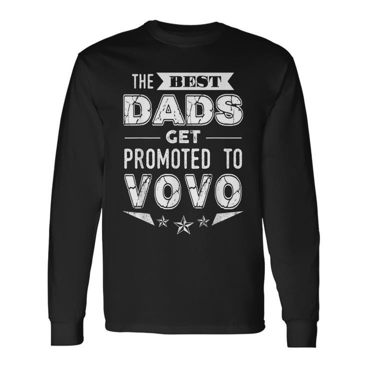 The Best Dads Get Promoted To Vovo Portuguese Grandpa Long Sleeve T-Shirt T-Shirt