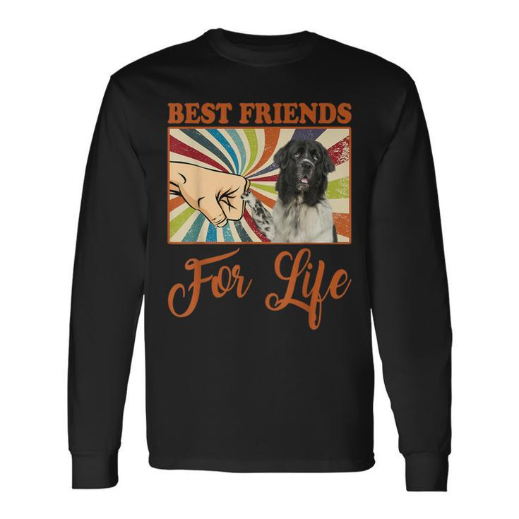 Best Friends For Life Landseer Dog Lover Long Sleeve T-Shirt