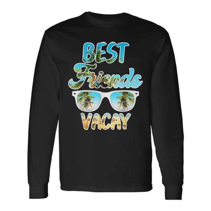 Best Friends Vacay Cool Beach Party Road Trip 2023 Palm Tree Long Sleeve T-Shirt