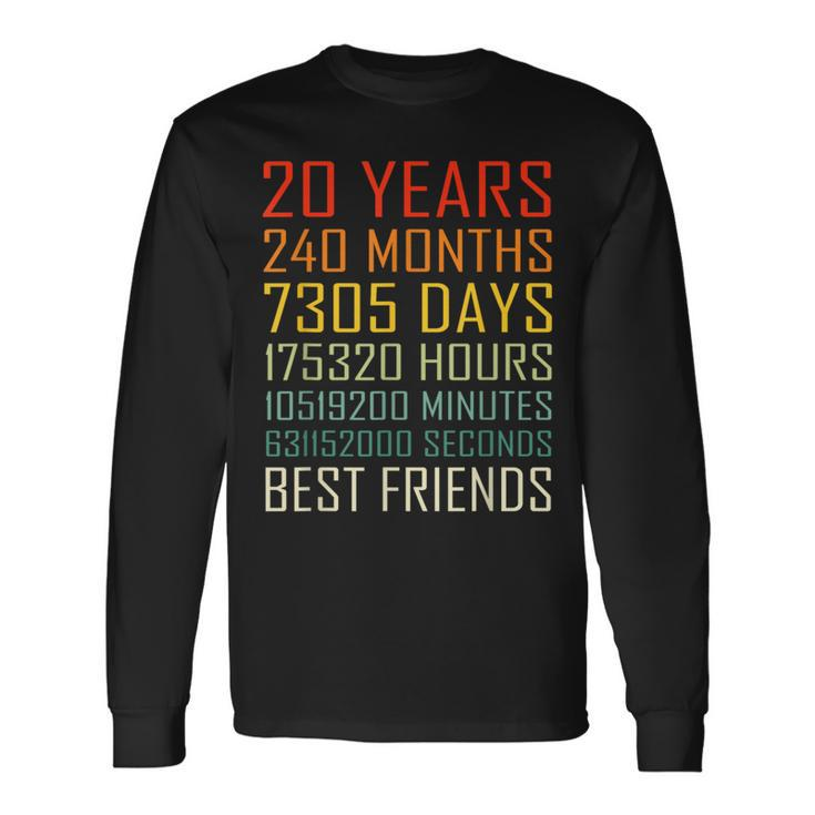 Best Friends Vintage 20 Years Friendship Anniversary Long Sleeve T-Shirt