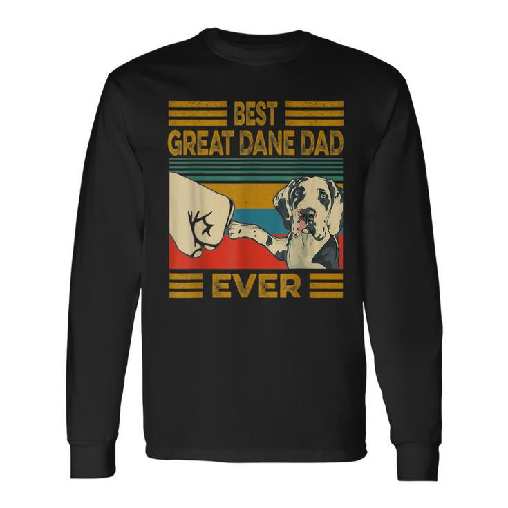 Best Great Dane Dad Ever Retro Vintage Long Sleeve T-Shirt T-Shirt