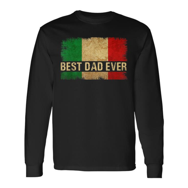 Best Italian Dad Ever Italia Flag Pride Fathers Day Long Sleeve T-Shirt T-Shirt