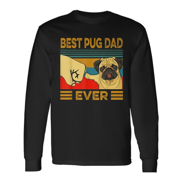 Best Pug Dad Ever Retro Vintage Long Sleeve T-Shirt T-Shirt Gifts ideas