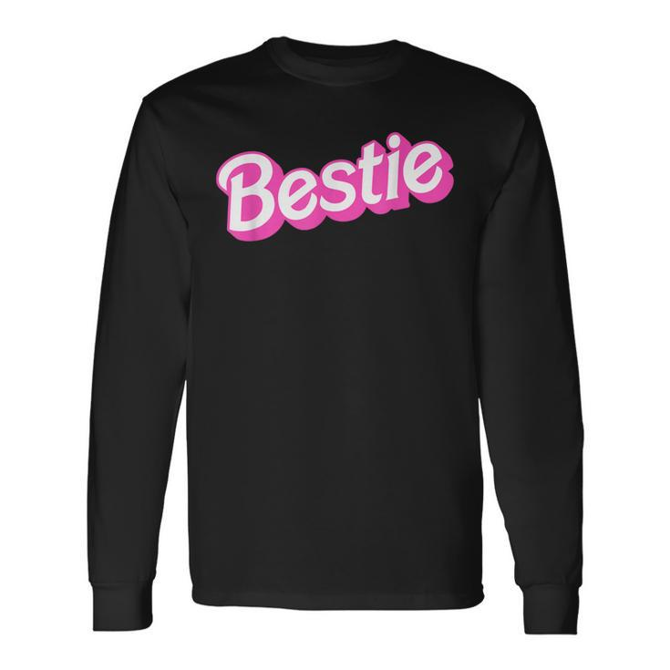 Bestie Pink & White Overlapping Font Halloween Costume Long Sleeve T-Shirt