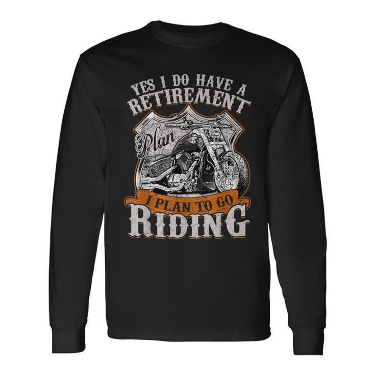 Bike Grandpa Motorcycle Rider Retirement Papa Biker Long Sleeve T-Shirt T-Shirt