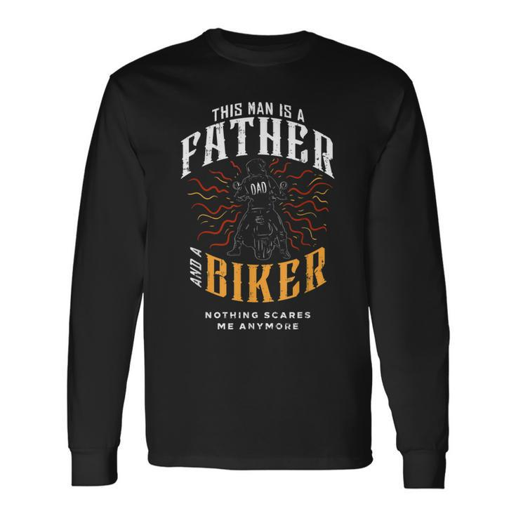 Biker Dad Motorcycle Fathers Day For Fathers Long Sleeve T-Shirt T-Shirt