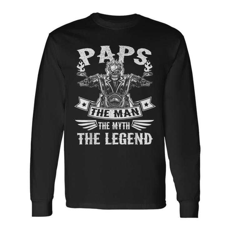 Biker Grandpa Paps The Man Myth The Legend Motorcycle Long Sleeve T-Shirt T-Shirt