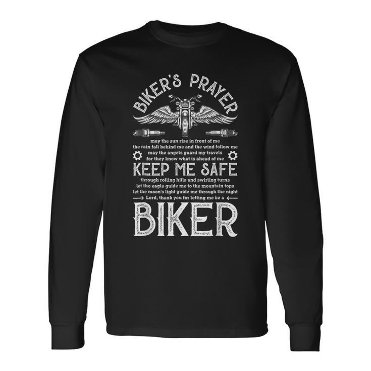 Bikers Prayer Vintage Motorcycle Biker Biking Motorcycling Long Sleeve T-Shirt T-Shirt