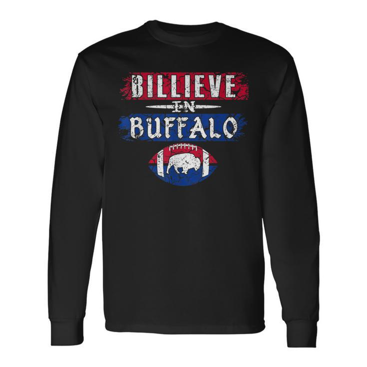 Billieve In Buffalo Vintage Football Long Sleeve T-Shirt