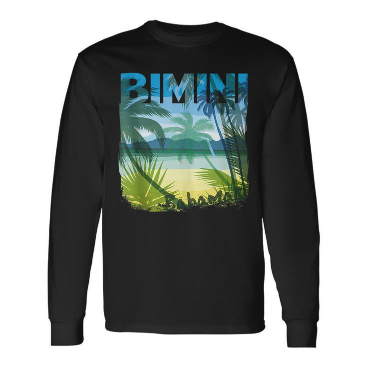 Bimini Bahamas Beach Summer Matching Palms Tree Bahamas Long Sleeve T-Shirt T-Shirt
