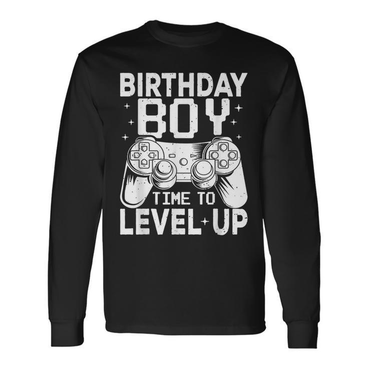Birthday Boy Time To Level Up Party Video Gaming Long Sleeve T-Shirt T-Shirt