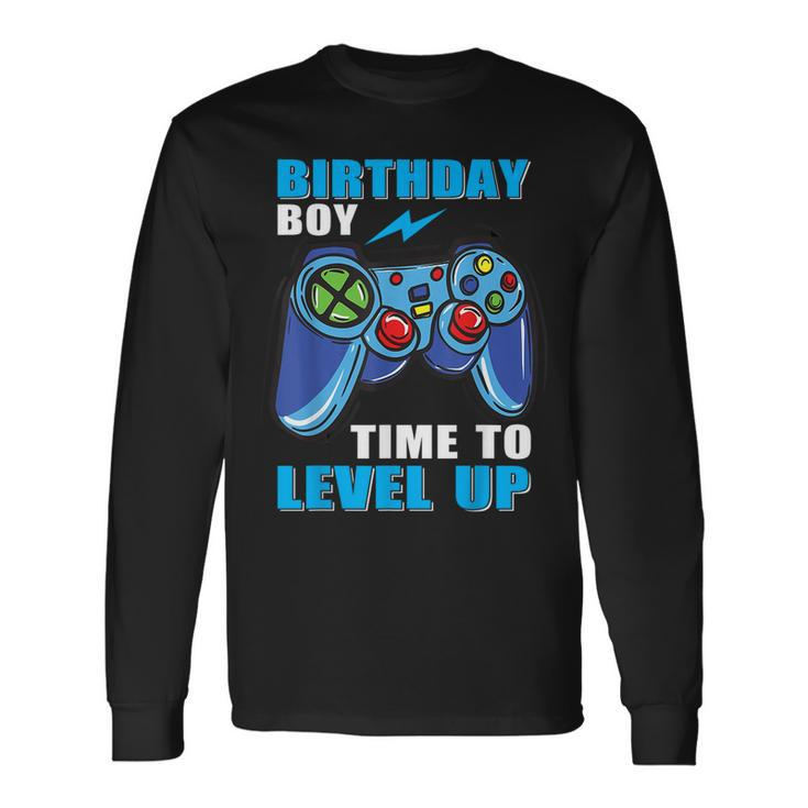 Birthday Boy Time To Level Up Video Game Boys Long Sleeve T-Shirt