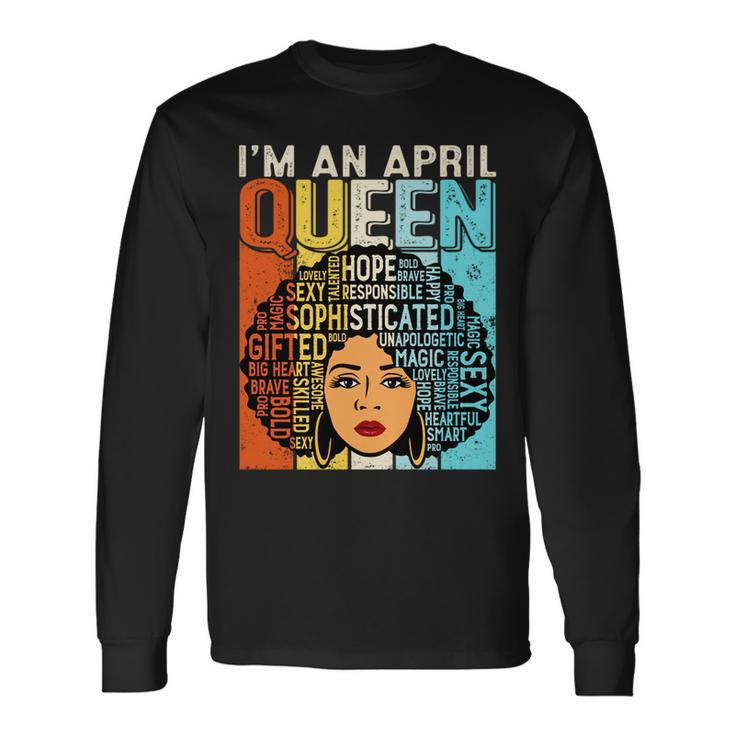 Birthday Junenth Queen Black History April Girls Retro Long Sleeve T-Shirt T-Shirt