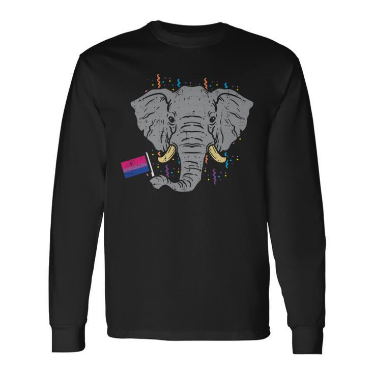 Bisexual Flag Elephant Lgbt Bi Pride Stuff Animal Long Sleeve T-Shirt T-Shirt