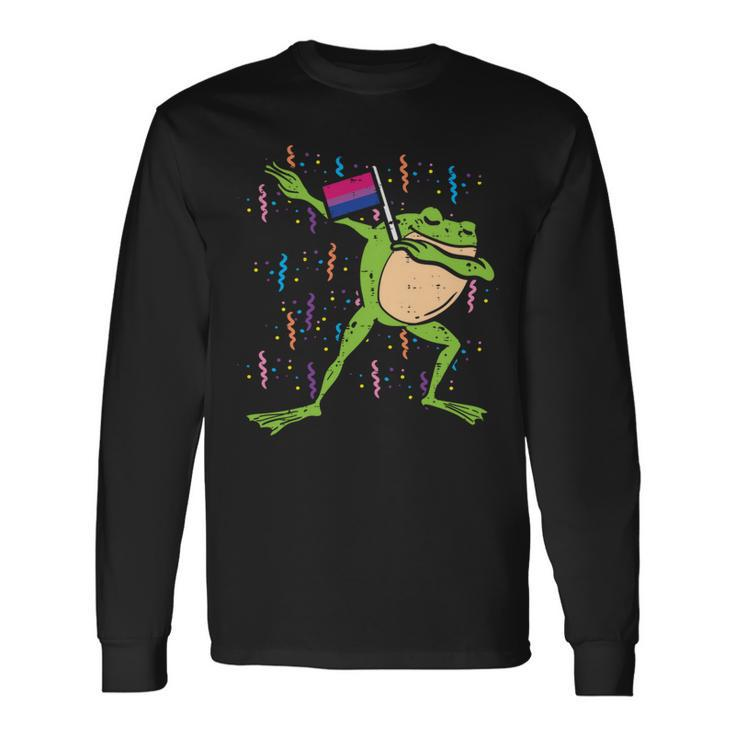 Bisexual Flag Frog Dab Lgbt Bi Pride Stuff Animal Long Sleeve T-Shirt T-Shirt Gifts ideas
