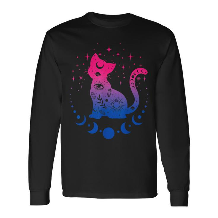 Bisexual Pride Flag Colors Astronomy Cat Long Sleeve T-Shirt T-Shirt