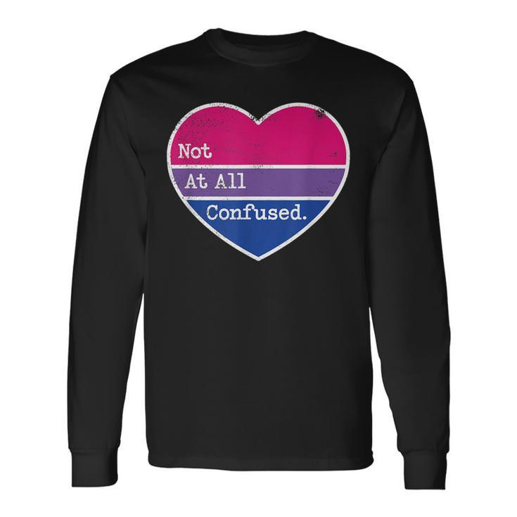 Bisexual Pride Not Confused Bi Pride Bi Colors Heart Long Sleeve T-Shirt
