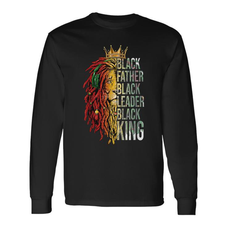 Black Father Leader King Melanin African Fathers Day Long Sleeve T-Shirt T-Shirt