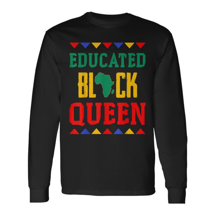Black Queen Educated African Pride Dashiki Long Sleeve T-Shirt