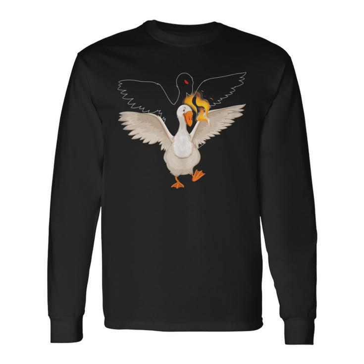 Black White Goose Goodness Evil Angel Devil Long Sleeve T-Shirt T-Shirt
